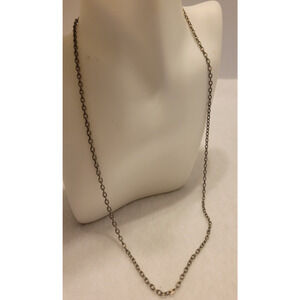 Necklace Dark Silver Gunmetal Tone Cable Chain Link Minimalist Fashion Jewelry